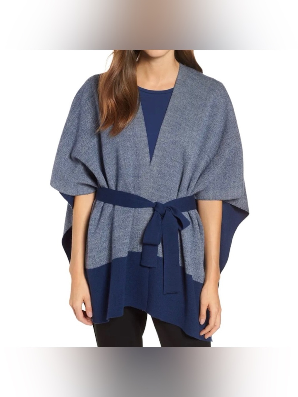 NWT Eileen Fisher Banteau Neck Belted
Poncho Cape Size Petite M/L